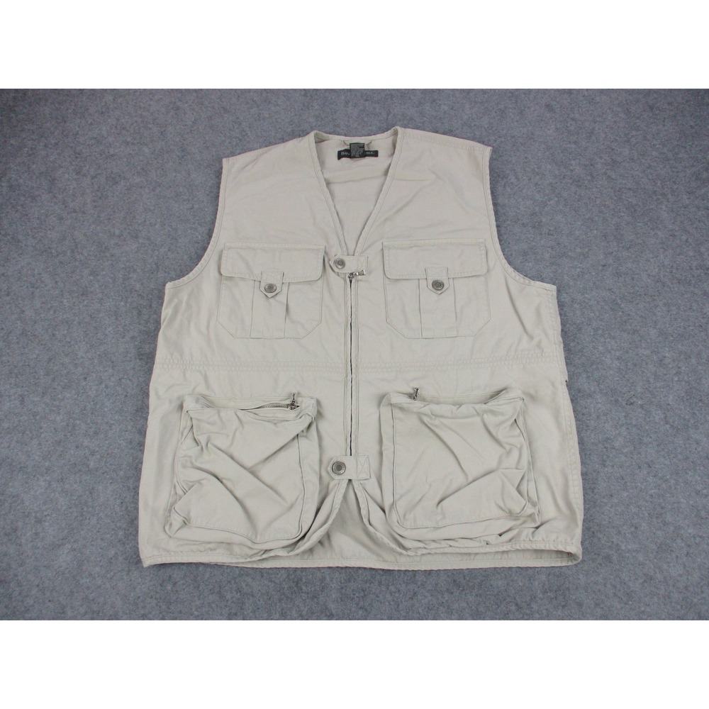 VTG Banana Republic Vest Men Medium Beige Canvas Utility Travel Photographer
